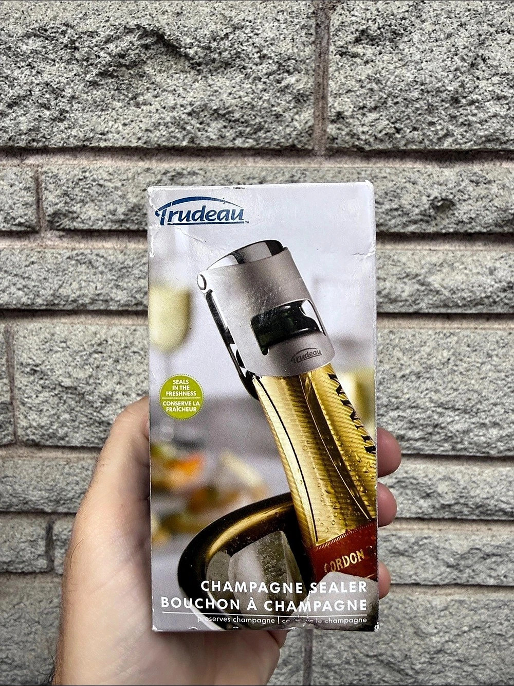 Trudeau Champagne Sealer Stainless Steel NWT